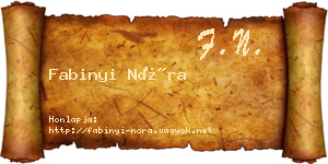 Fabinyi Nóra névjegykártya